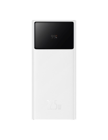 
20000mAh USB-A USB-C nešiojamas įkroviklis su ekrano laidu, 22,5 W, baltas
