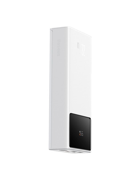 
20000mAh USB-A USB-C nešiojamas įkroviklis su ekrano laidu, 22,5 W, baltas
