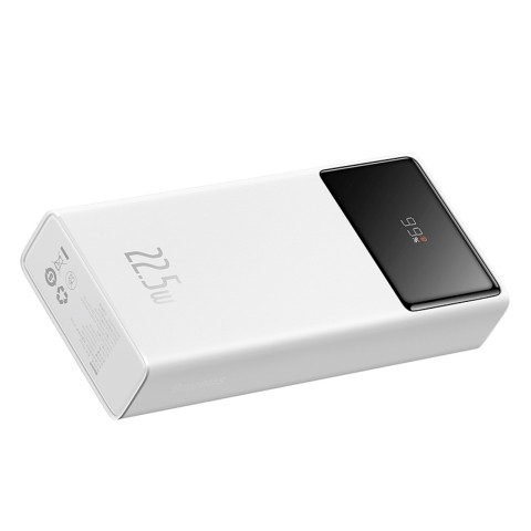 
20000mAh USB-A USB-C nešiojamas įkroviklis su ekrano laidu, 22,5 W, baltas
