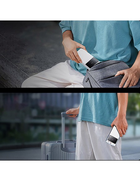 
20000mAh USB-A USB-C nešiojamas įkroviklis su ekrano laidu, 22,5 W, baltas
