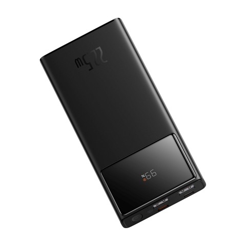 
10000mAh USB-A USB-C su ekrano laidu 22,5 W - juodas
