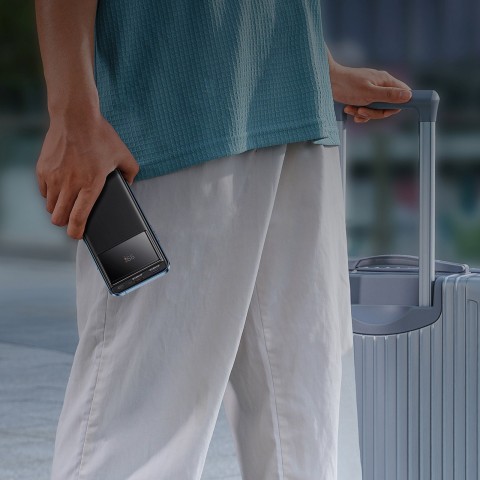 
10000mAh USB-A USB-C su ekrano laidu 22,5 W - juodas
