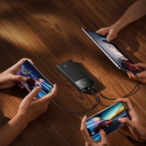 
10000mAh USB-A USB-C su ekrano laidu 22,5 W - juodas
