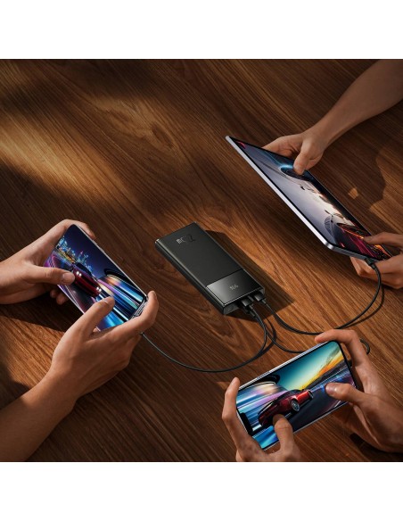 
10000mAh USB-A USB-C su ekrano laidu 22,5 W - juodas
