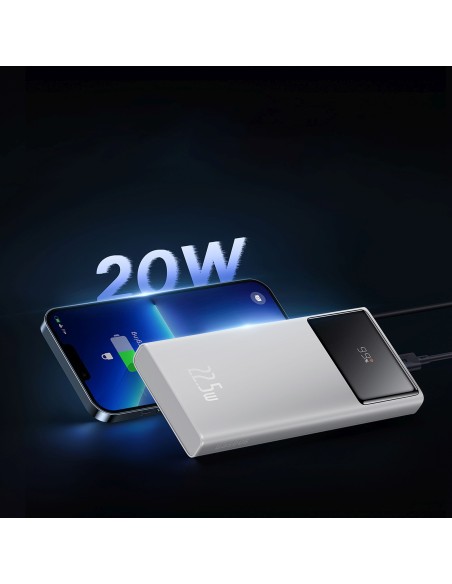 
10000mAh USB-A USB-C su ekrano laidu 22,5 W - balta
