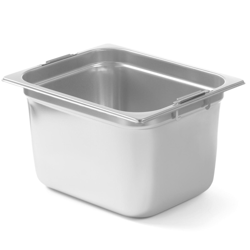 GN konteineris su ištraukiamomis rankenomis iš nerūdijančio plieno GN1/2 325x265mm aukštis 200mm - Hendi 803400