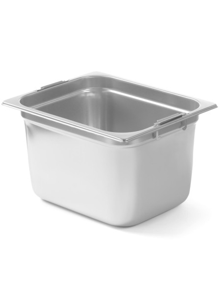 GN konteineris su ištraukiamomis rankenomis iš nerūdijančio plieno GN1/2 325x265mm aukštis 200mm - Hendi 803400