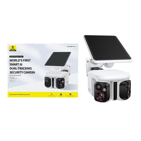 
3K IP65 saulės baterijų lauko stebėjimo kamera - balta
