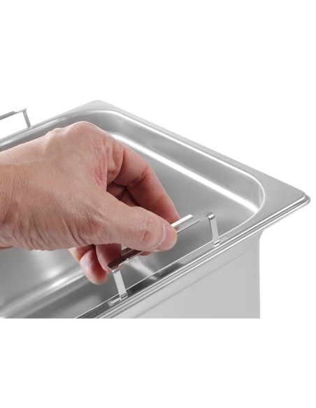 GN konteineris su ištraukiamomis rankenomis iš nerūdijančio plieno GN1/2 325x265mm aukštis 200mm - Hendi 803400