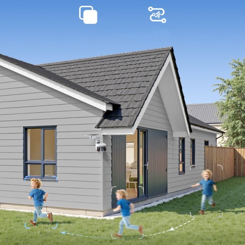 
3K IP65 saulės baterijų lauko stebėjimo kamera - balta
