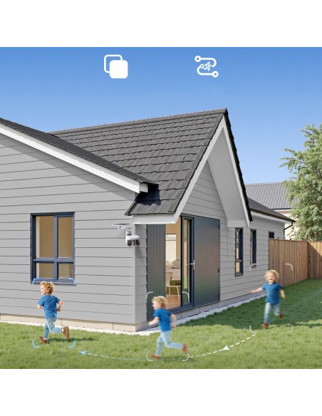 
3K IP65 saulės baterijų lauko stebėjimo kamera - balta
