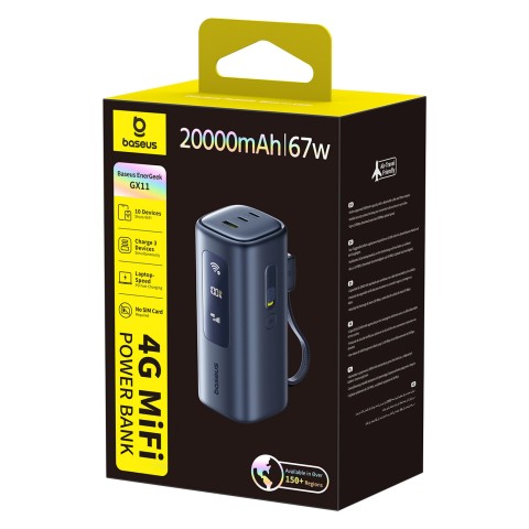 
Nešiojamoji baterija 20000mAh USB-A USB-C su Wi-Fi 67W - juoda
