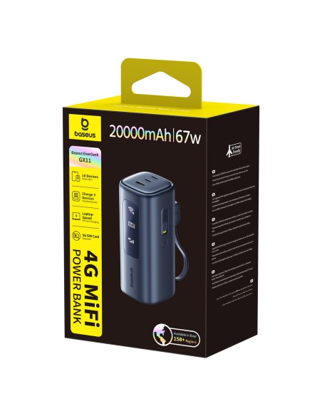 
Nešiojamoji baterija 20000mAh USB-A USB-C su Wi-Fi 67W - juoda
