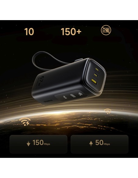 
Nešiojamoji baterija 20000mAh USB-A USB-C su Wi-Fi 67W - juoda
