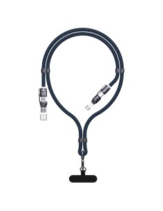 
4 viename USB-C laidas su virvele ir „iPhone Lightning“ USB-A adapteriai – mėlynas

