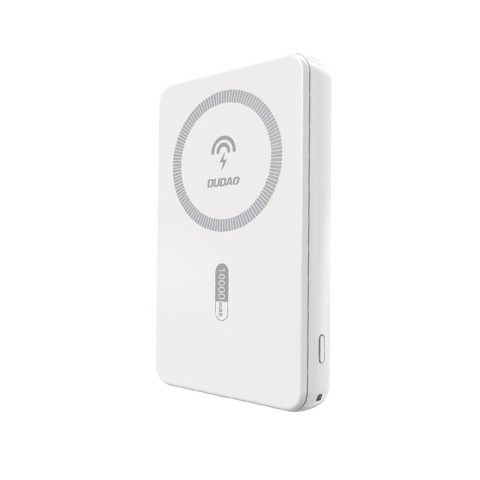 
K14S 5000mAh magnetinis išorinis akumuliatorius USB-A USB-C 20W – baltas
