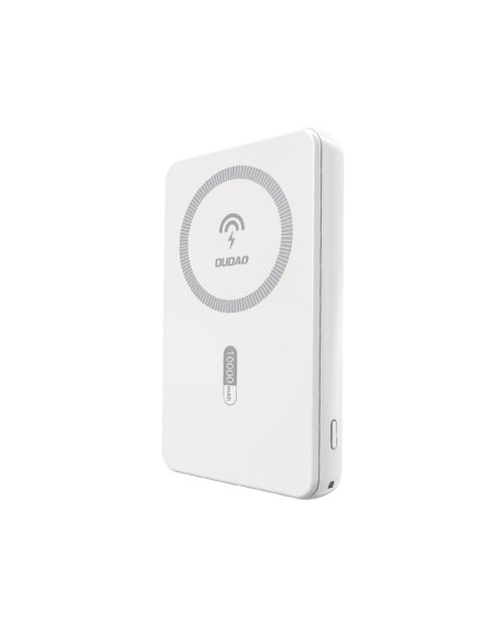 
K14S 5000mAh magnetinis išorinis akumuliatorius USB-A USB-C 20W – baltas
