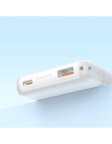 
K14S 5000mAh magnetinis išorinis akumuliatorius USB-A USB-C 20W – baltas

