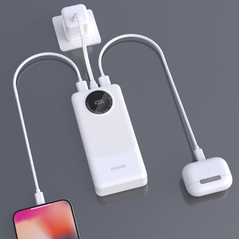 
Nešiojamoji baterija K12Pro 20000mAh USB-A USB-C PD 22.5W - balta
