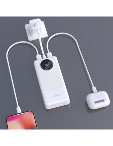 
Nešiojamoji baterija K12Pro 20000mAh USB-A USB-C PD 22.5W - balta
