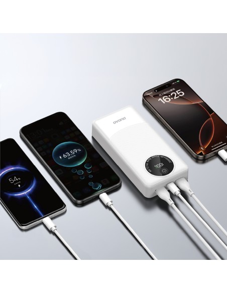 
Nešiojamoji baterija K12Pro 20000mAh USB-A USB-C PD 22.5W - balta
