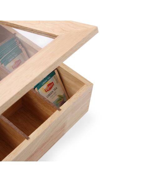 Medinės arbatos dėžutės vitrinos 30x28cm - Hendi 456514