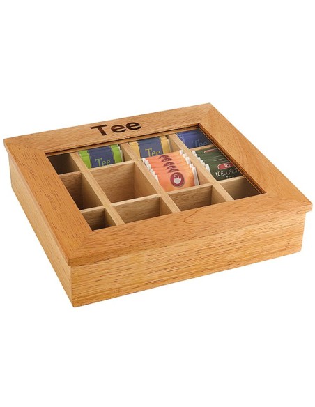 Medinės arbatos dėžutės vitrinos 30x28cm - Hendi 456514