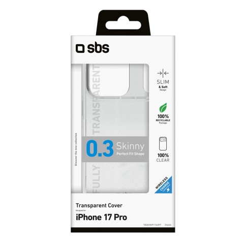 
„iPhone 17 Pro“ plonas dėklas – permatomas
