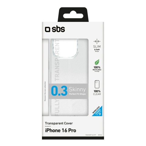 
„iPhone 16 Pro“ plonas dėklas – permatomas
