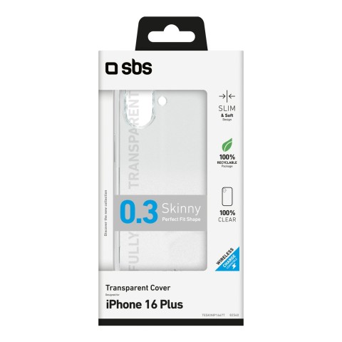 
„iPhone 16 Plus“ plonas dėklas – permatomas
