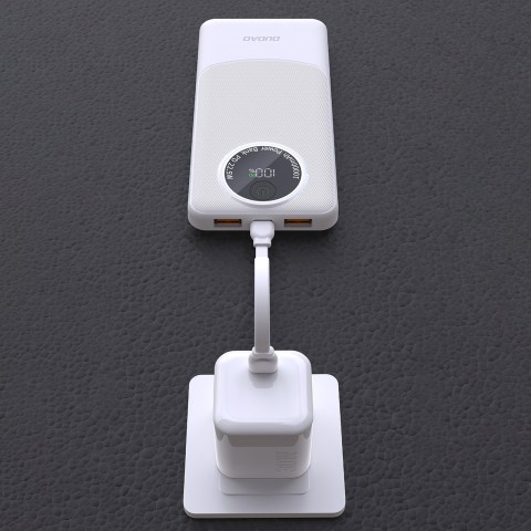 
Nešiojamoji baterija K12 10000mAh USB-A USB-C PD 22.5W - balta
