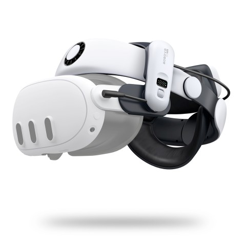 
Dirželis „Meta Quest 3 VR“ ausinėms su išorine baterija – baltas ir juodas
