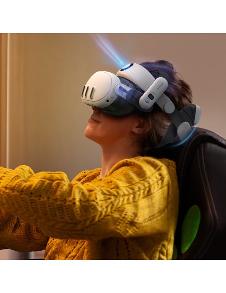 
Dirželis „Meta Quest 3 VR“ ausinėms su išorine baterija – baltas ir juodas
