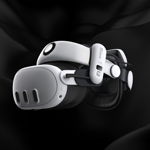 
Dirželis „Meta Quest 3 VR“ ausinėms su išorine baterija – baltas ir juodas
