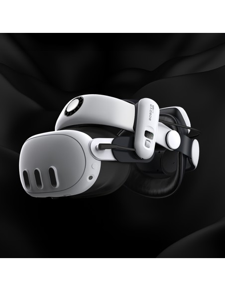 
Dirželis „Meta Quest 3 VR“ ausinėms su išorine baterija – baltas ir juodas
