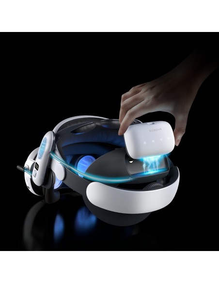 
Dirželis „Meta Quest 3 VR“ ausinėms su išorine baterija – baltas ir juodas
