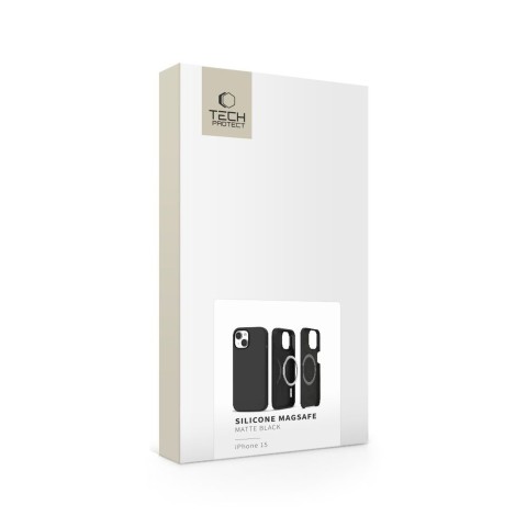 
„iPhone 15“ silikoninis „MagSafe“ dėklas – matinės juodos spalvos
