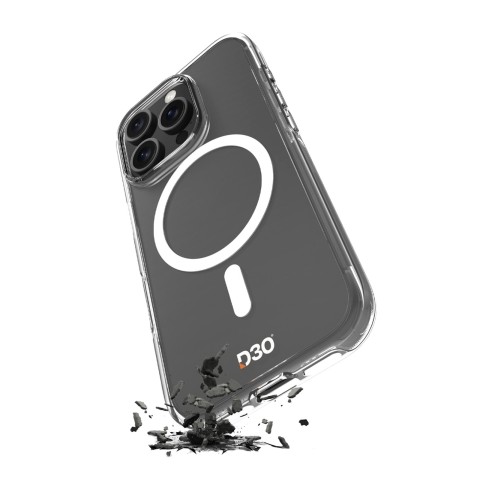 
„iPhone 16 Pro“ smūgiams atsparus D3O „MagSafe“ silikoninis dėklas – permatomas
