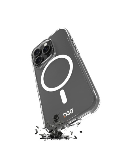 
„iPhone 16 Pro“ smūgiams atsparus D3O „MagSafe“ silikoninis dėklas – permatomas

