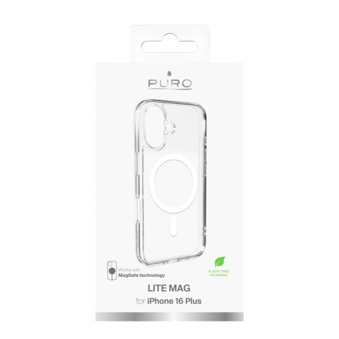
„iPhone 16 Plus Lite“ „MagSafe“ silikoninis dėklas – skaidrus
