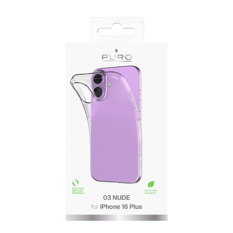 
Silikoninis dėklas, skirtas iPhone 16 Plus 03, nude spalvos - skaidrus
