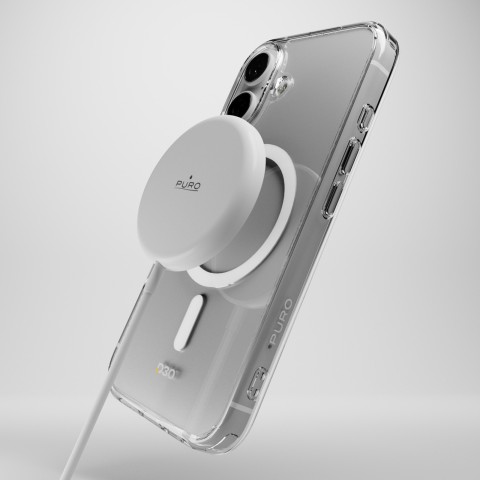 
„iPhone 16“ smūgiams atsparus D3O „MagSafe“ silikoninis dėklas – permatomas
