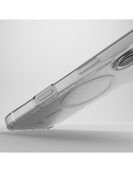 
„iPhone 16“ smūgiams atsparus D3O „MagSafe“ silikoninis dėklas – permatomas
