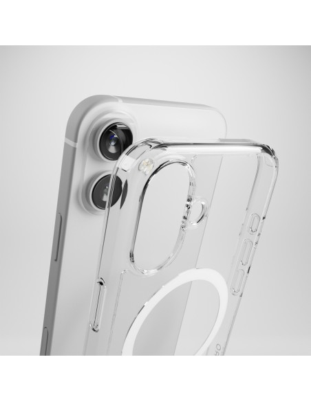 
„iPhone 16“ smūgiams atsparus D3O „MagSafe“ silikoninis dėklas – permatomas
