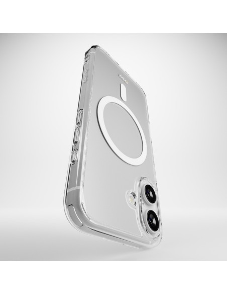 
„iPhone 16“ smūgiams atsparus D3O „MagSafe“ silikoninis dėklas – permatomas
