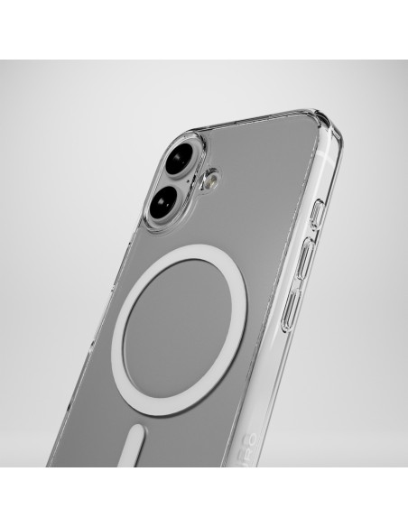 
„iPhone 16“ smūgiams atsparus D3O „MagSafe“ silikoninis dėklas – permatomas
