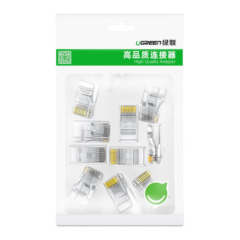 Kištukas RJ45 8P8C Cat 6 skaidrus SET 10vnt