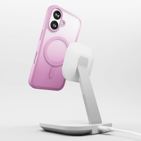 
„iPhone 16“ gradientinis „MagSafe“ silikoninis dėklas – rožinis
