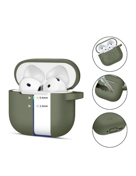 
Apple AirPods 4 silikoninis dėklas su kabliuku – žalias
