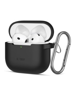 
Apple AirPods 4 silikoninis dėklas su kabliuku – juodas
